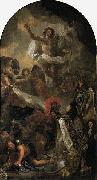 Charles le Brun Louis XIV. presenting his sceptre and helmet to Jesus Christ oil painting artist